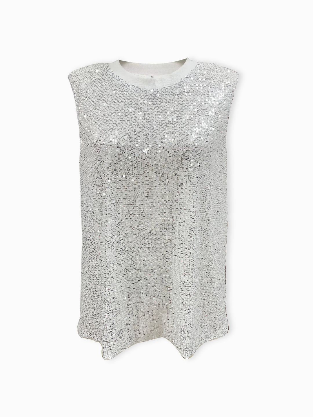 Sequined Crew Neck Tank Top, Casual Sleeveless Tank Top For Summer, Women's Clothing-Bennys Beauty World