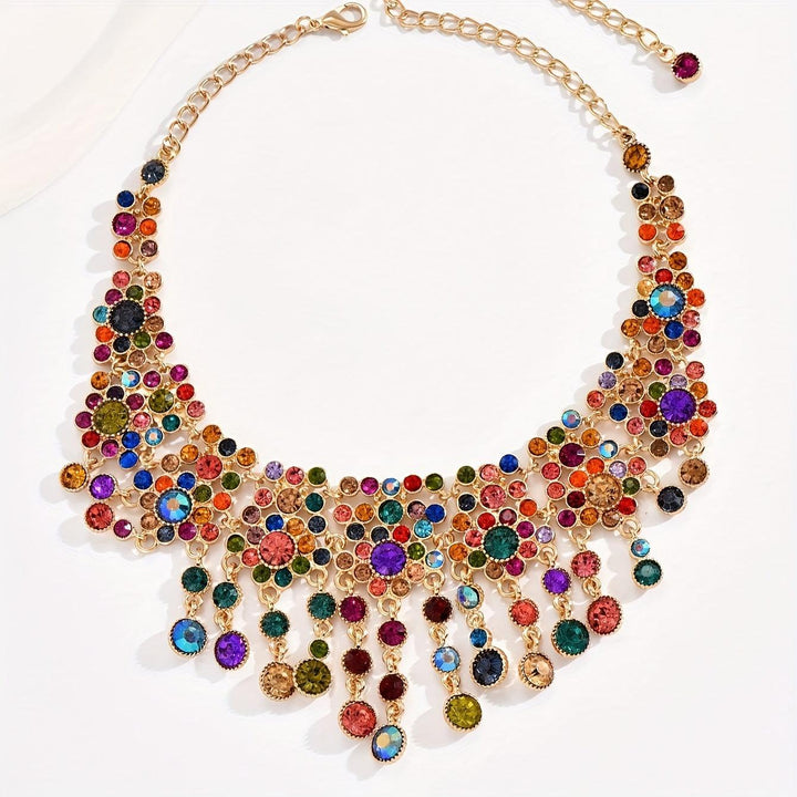 1pc Gorgeous Elegant Colorful Rhinestone Necklace - Bennys Beauty World