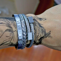 3pcs/set Royal Roman Bracelets & Bangles Love Bangle Bracelet For Men BENNYS 