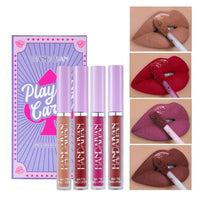 4 Color Poker Lip Stain Set Matte Liquid Lipstick Waterproof Lip Gloss Bennys Beauty World