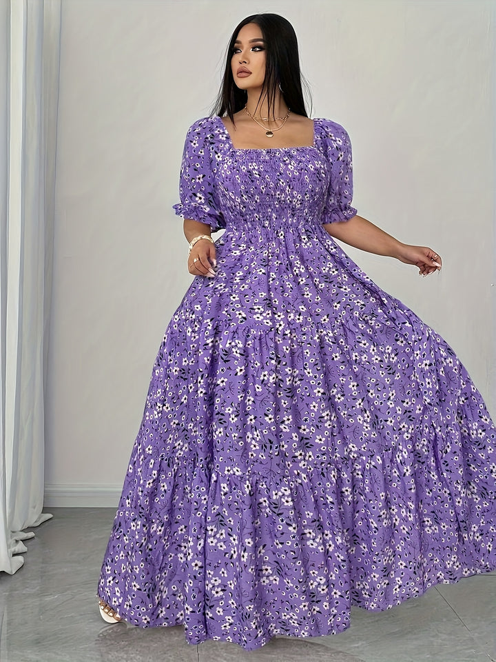 Women's Elegant Floral Print Maxi Dress