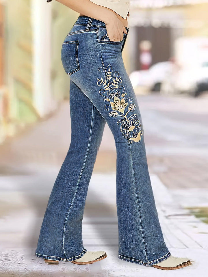 Stylish Flared Bell-Bottom Jeans for Everyday Wear, Comfortable Women's Fashion Pants-Bennys Beauty World