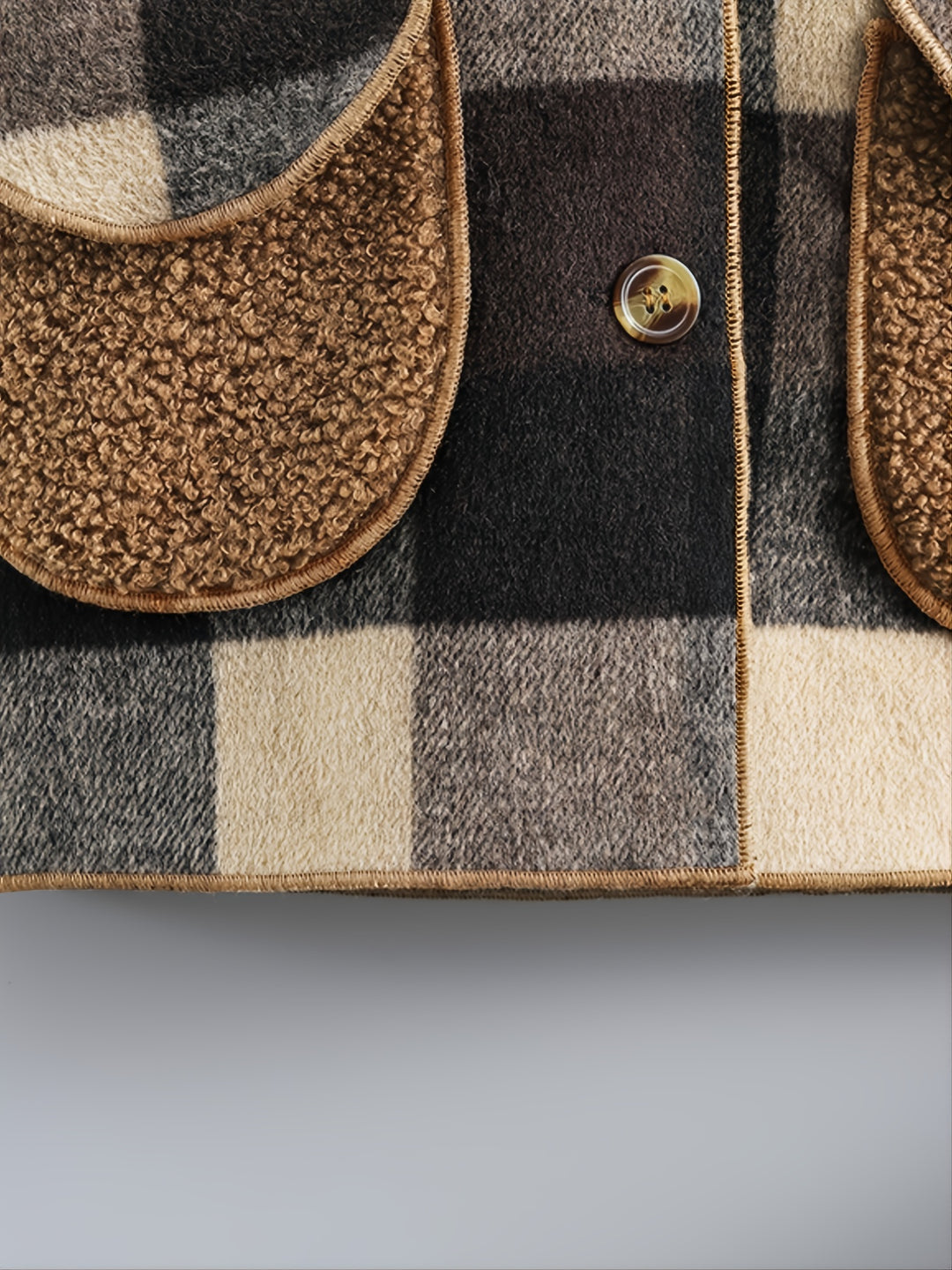 Boys' Long Sleeve Plaid Fleece-Lined Jacket