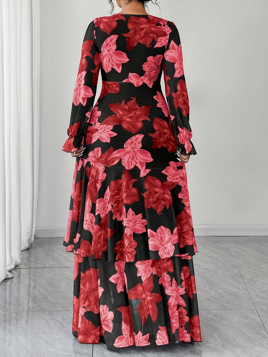 Plus Size, Fashion Casual Mesh Elegant Temperament Dress