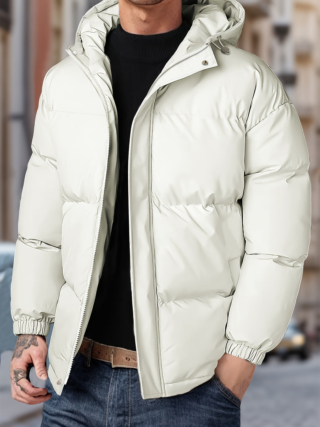 Men's Winter Windproof Hooded Jacket-Bennys Beauty World