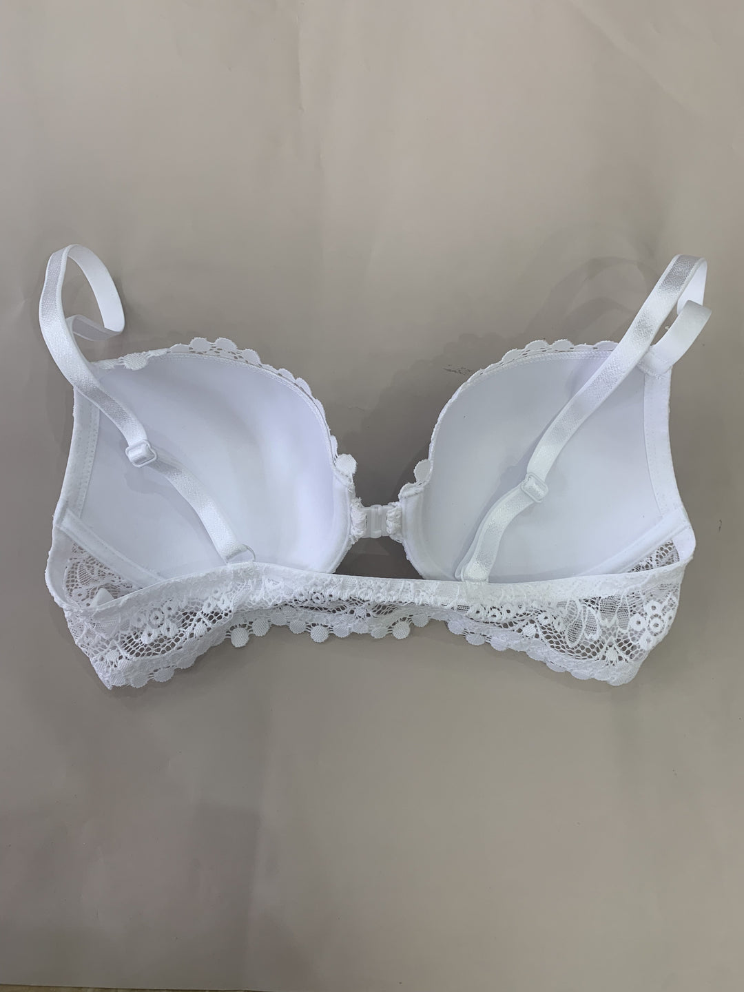 Solid Floral Lace Front Closure Underwire Bra, Sexy Comfy Push Up Bra, Women's Lingerie & Underwear-Bennys Beauty World