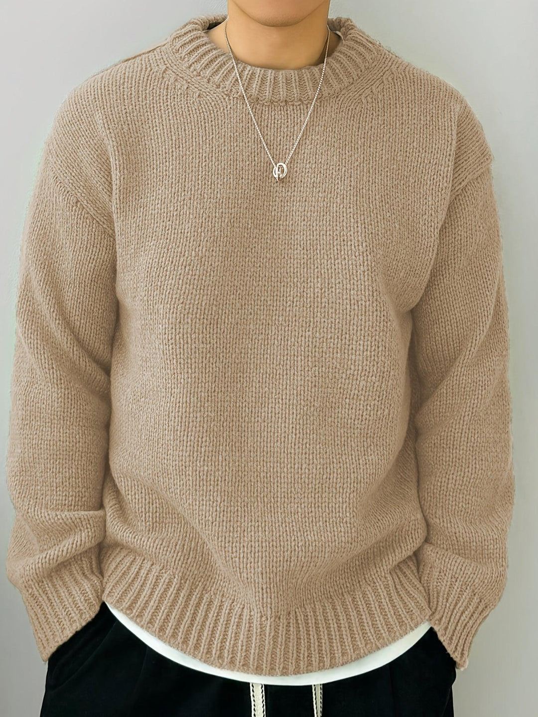 Knitted Pullover Long Sleeve Shirt-Bennys Beauty World