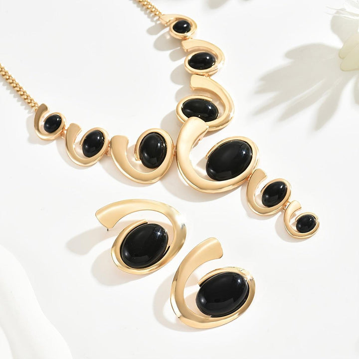 2pcs Fashionable And Simple Necklace And Earrings Set-Necklace-Bennys Beauty World
