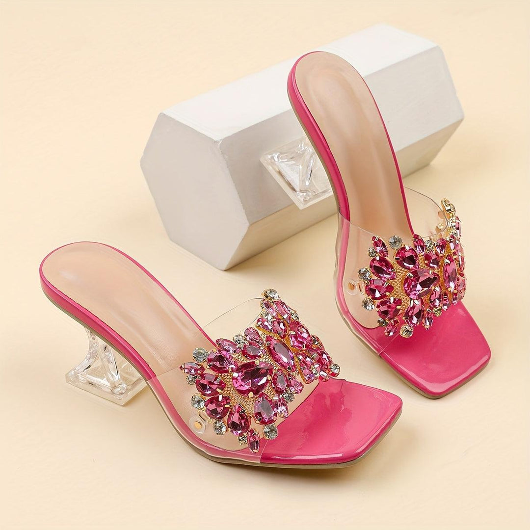 Women's New Rhinestone-Embellished Pyramid Heel