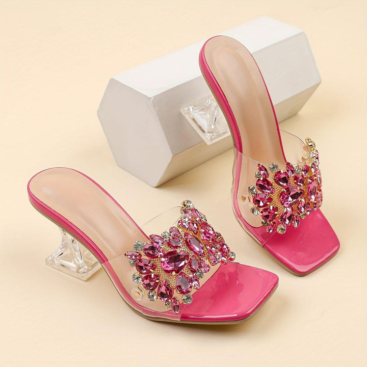 Women's New Rhinestone-Embellished Pyramid Heel