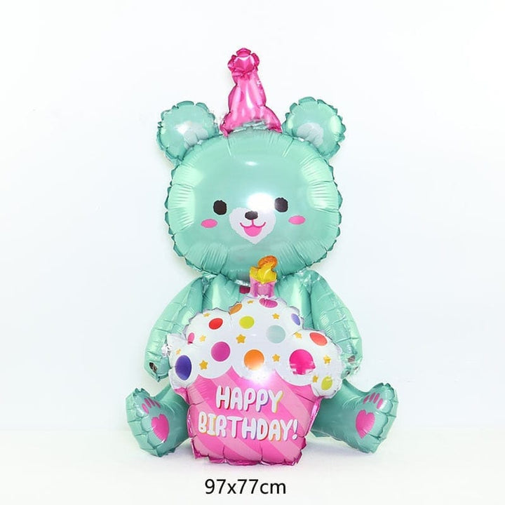 4D Bear Foil Balloon Baby Birthday Photo Props Cartoon Aluminum Film Balloons Bennys Beauty World