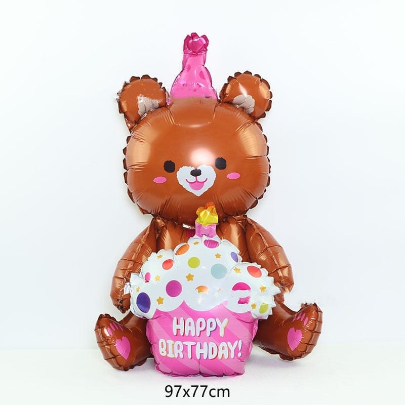 4D Bear Foil Balloon Baby Birthday Photo Props Cartoon Aluminum Film Balloons Bennys Beauty World