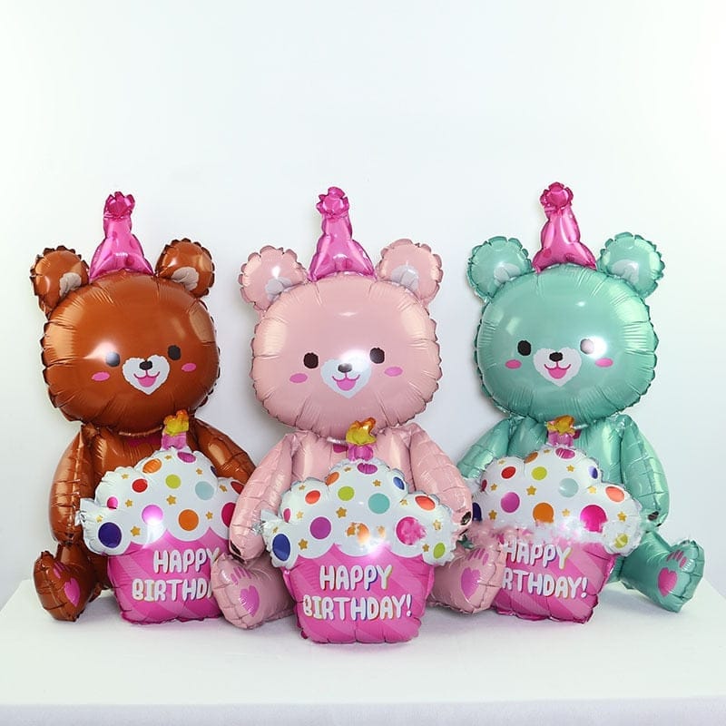 4D Bear Foil Balloon Baby Birthday Photo Props Cartoon Aluminum Film Balloons Bennys Beauty World