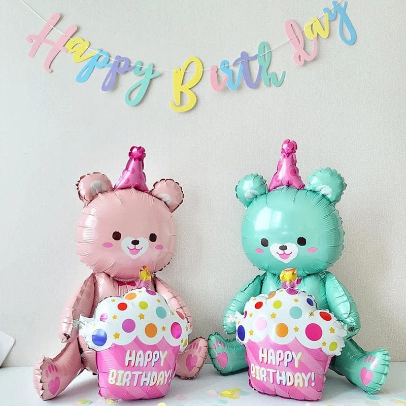 4D Bear Foil Balloon Baby Birthday Photo Props Cartoon Aluminum Film Balloons Bennys Beauty World