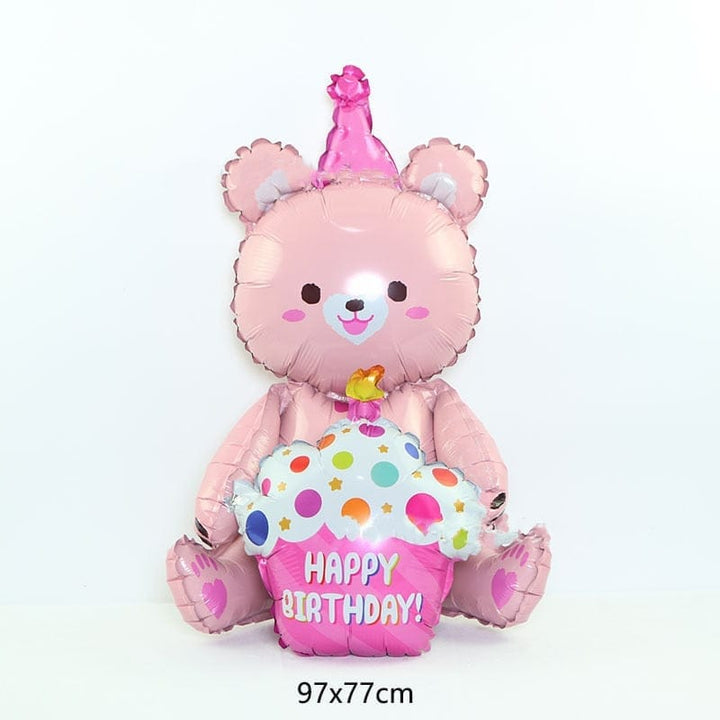 4D Bear Foil Balloon Baby Birthday Photo Props Cartoon Aluminum Film Balloons Bennys Beauty World