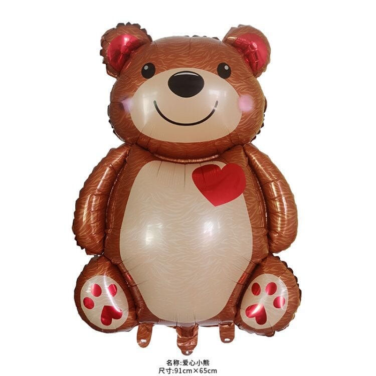 4D Sitting Bear Holding Cake Balloon Decor Bennys Beauty World