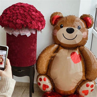 4D Sitting Bear Holding Cake Balloon Decor Bennys Beauty World