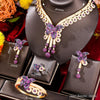 4Pcs African Jewelry Set for Women Cubic Zirconia Bridal Necklace Bennys Beauty World