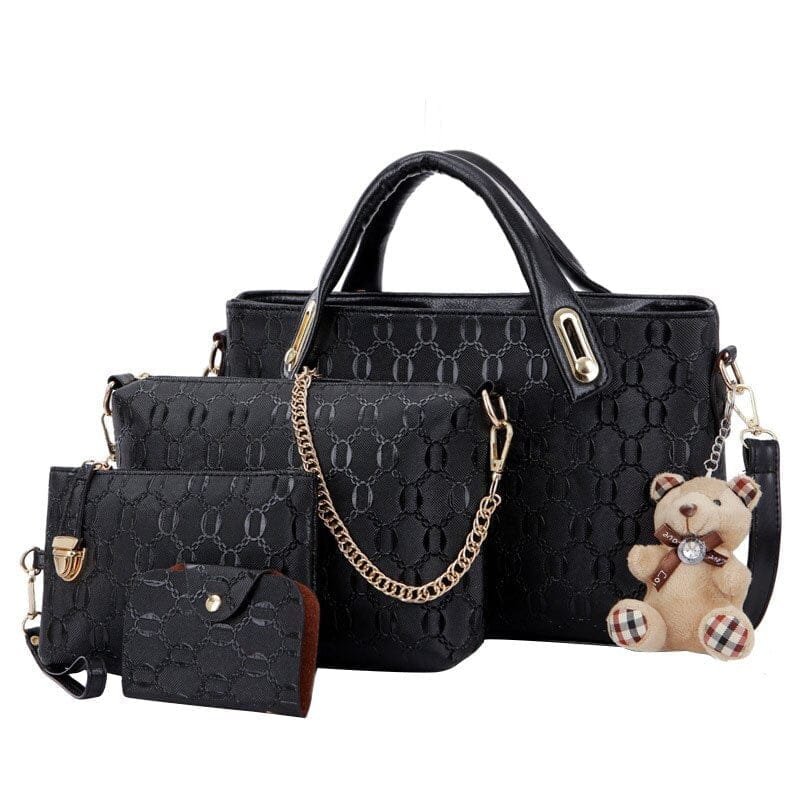 4Pcs/Set Women Elegant PU Leather Handbag Bennys Beauty World