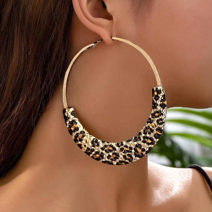 Charm Leopard Print Metal Earrings for Women