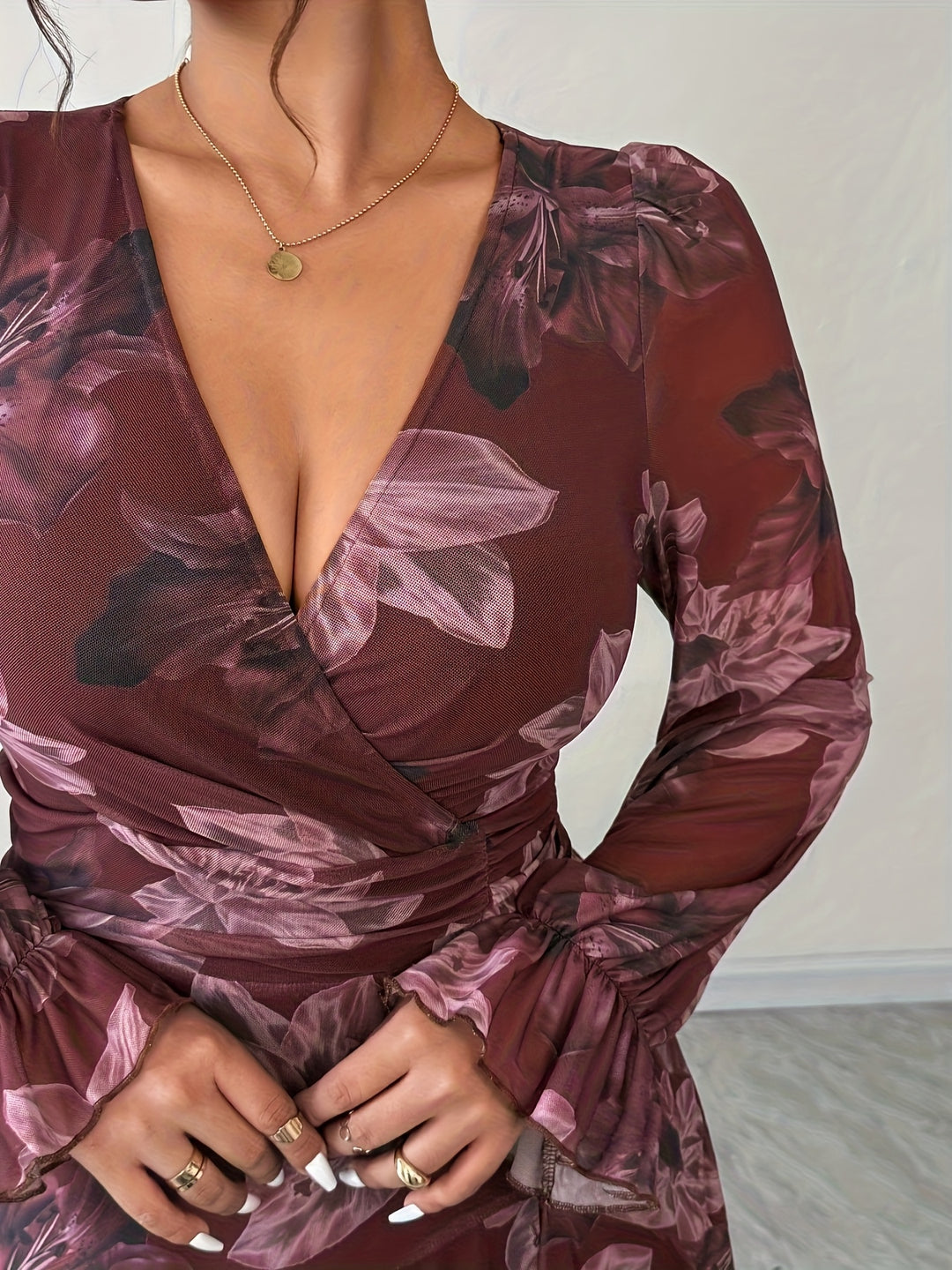 Plus Size, Fashion Casual Mesh Elegant Temperament Dress