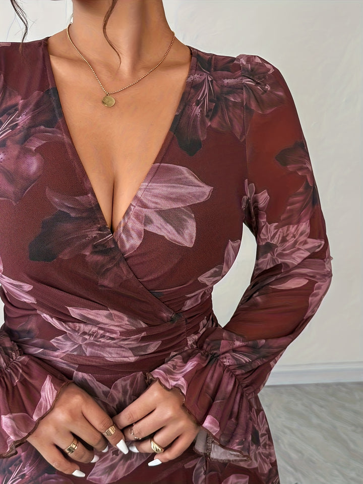 Plus Size, Fashion Casual Mesh Elegant Temperament Dress