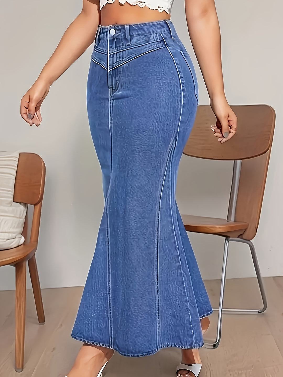 Women's High-Waist Slim-Fit Butt-Shaping Stylish Casual Denim Skirt - Timeless Versatile