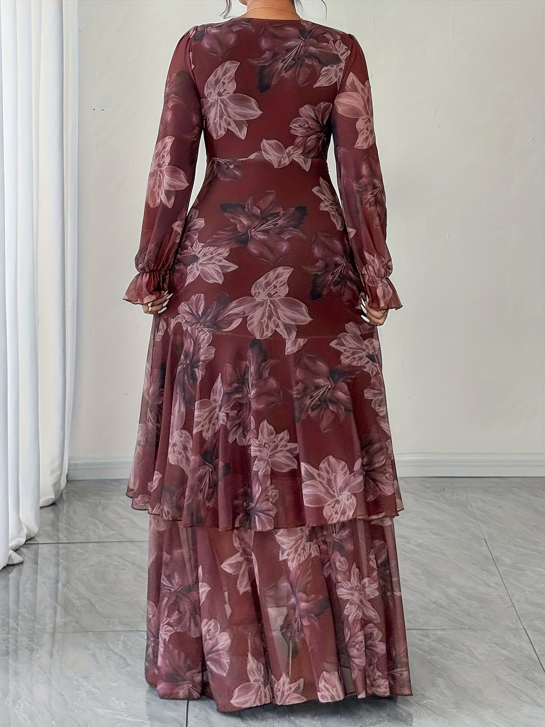 Plus Size, Fashion Casual Mesh Elegant Temperament Dress