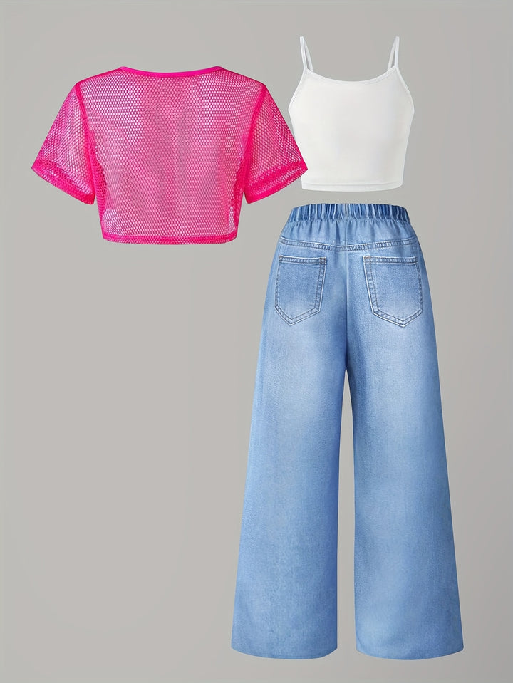 Spring And Summer, a Three-Piece Set for Pre-Teen Girls: