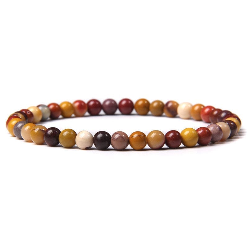 4mm Natural Agate Stone Beads Energy Charm Bracelet For Women Bennys Beauty World