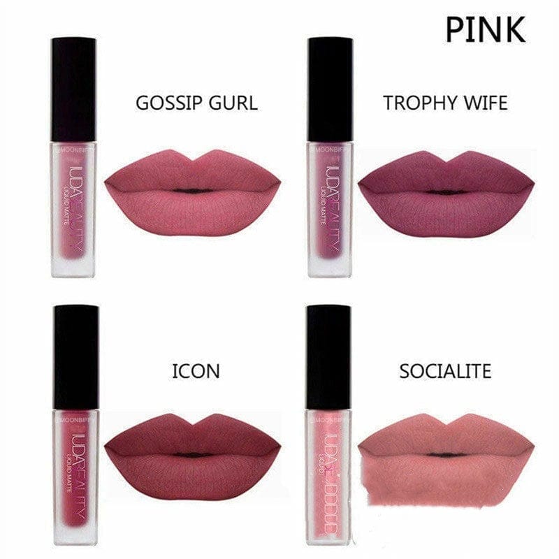 4pcs Matte Lip Gloss Mini Lip Glaze Waterproof Makeup Bennys Beauty World