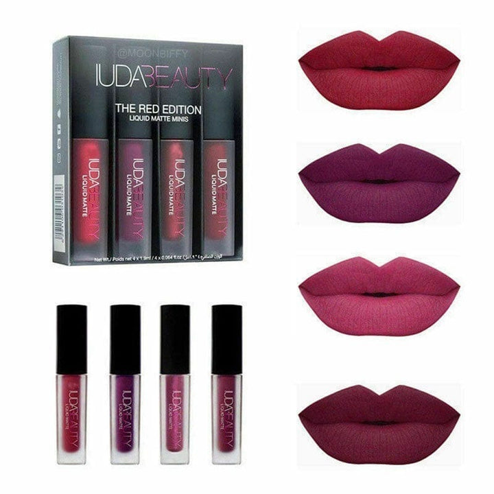 4pcs/set Lipgloss Mini Lip Glaze Set Velvet Matte Waterproof Lipsticks Bennys Beauty World