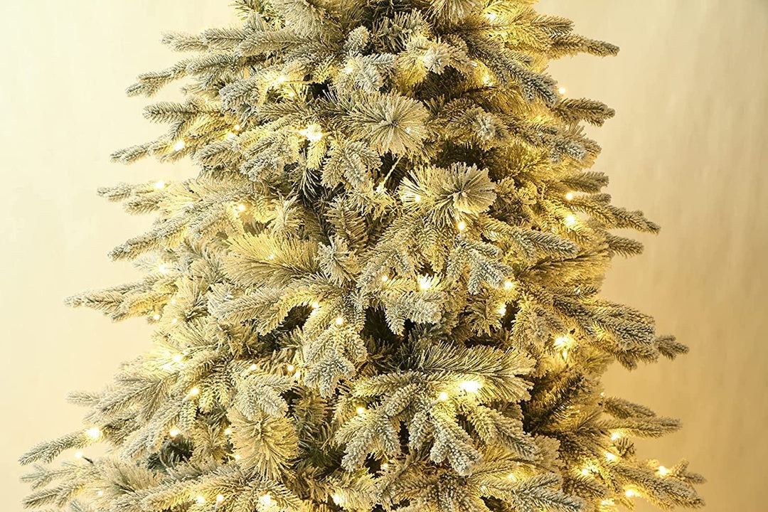 5' Alaska Flocked Spruce Christmas Tree (5Ft Pre-Lit) Bennys Beauty World