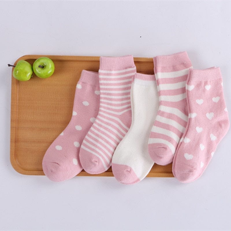5 Pair/Lot Kids Soft Cotton, Cute Cartoon Socks Bennys Beauty World