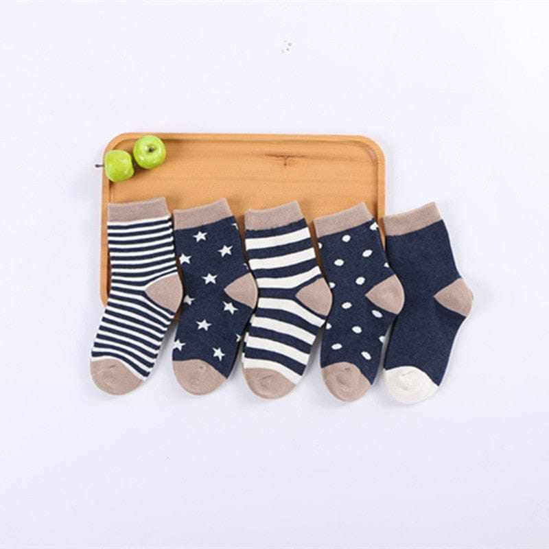 5 Pair/Lot Kids Soft Cotton, Cute Cartoon Socks Bennys Beauty World