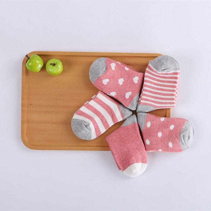 5 Pair/Lot Kids Soft Cotton, Cute Cartoon Socks Bennys Beauty World