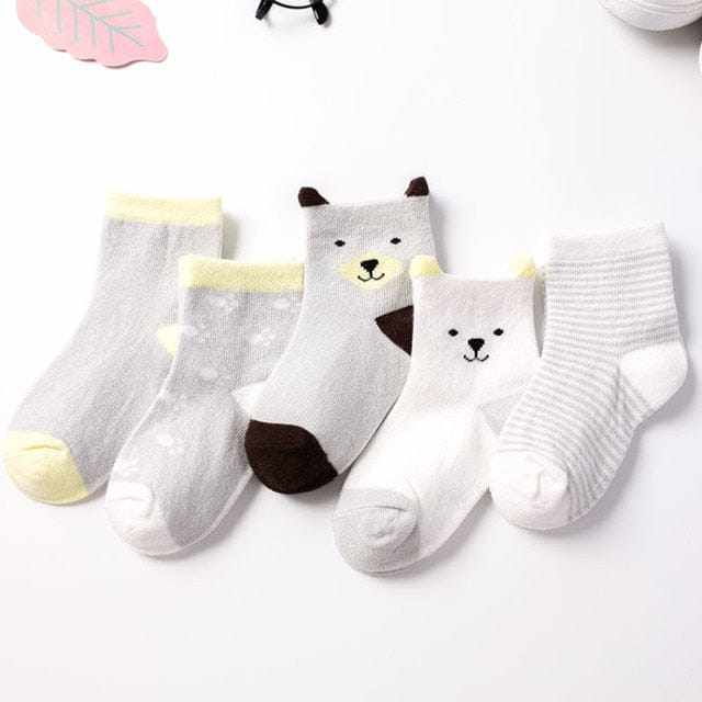 5 Pair/Lot Kids Soft Cotton, Cute Cartoon Socks Bennys Beauty World