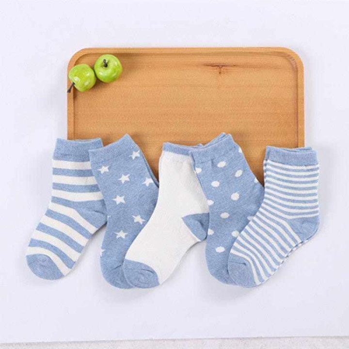 5 Pair/Lot Kids Soft Cotton, Cute Cartoon Socks Bennys Beauty World