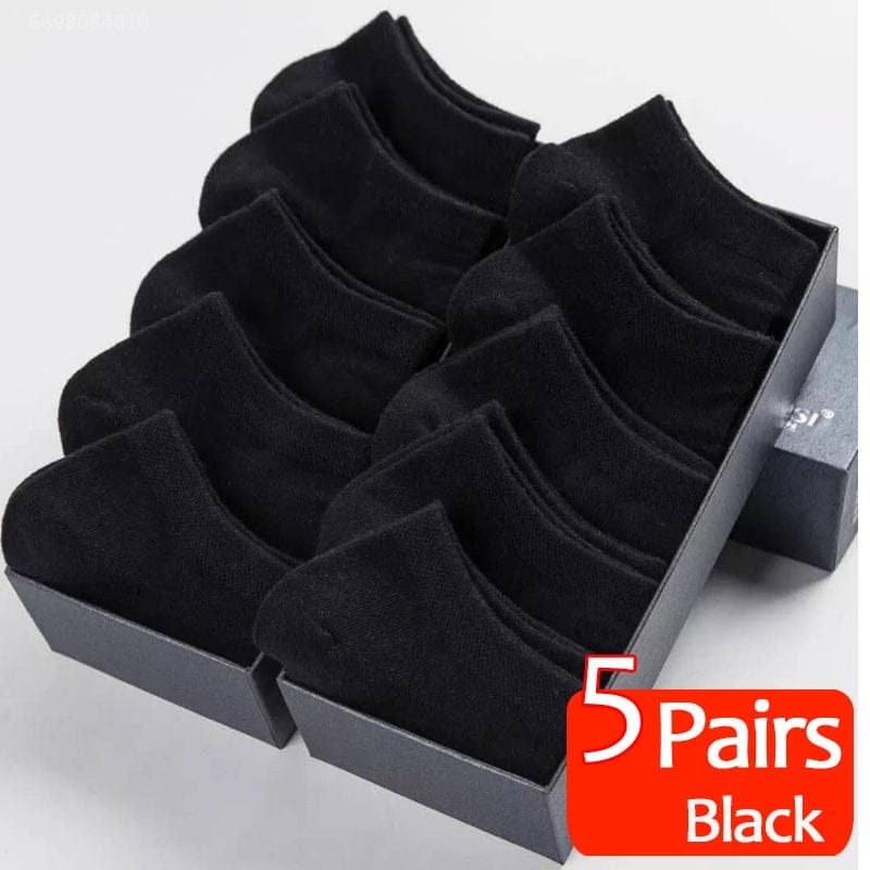 5 Pairs/lot Men's Socks Breathable Short Boat Socks Bennys Beauty World