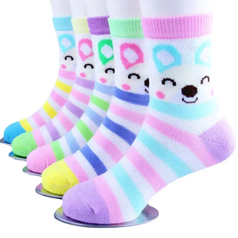 5 Paris/Lot Children Socks for Girls Boys Cotton Fashion Baby Cartoon Socks Bennys Beauty World