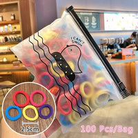 50/100/200 Pcs/Bag Children Cute Candy Random Solid Elastic Hair Bands Bennys Beauty World