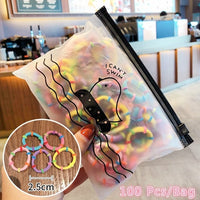 50/100/200 Pcs/Bag Children Cute Candy Random Solid Elastic Hair Bands Bennys Beauty World