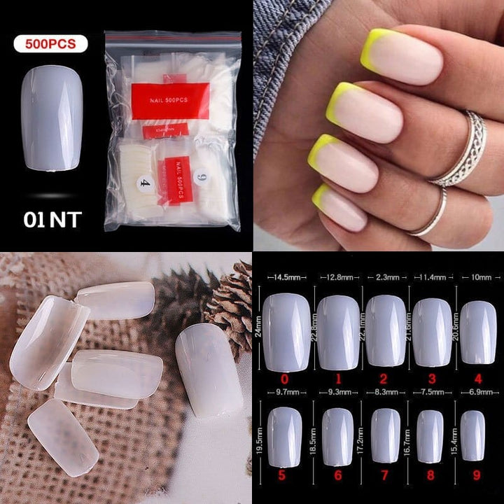 500Pcs Almond Ballerina Short False Nails Bennys Beauty World