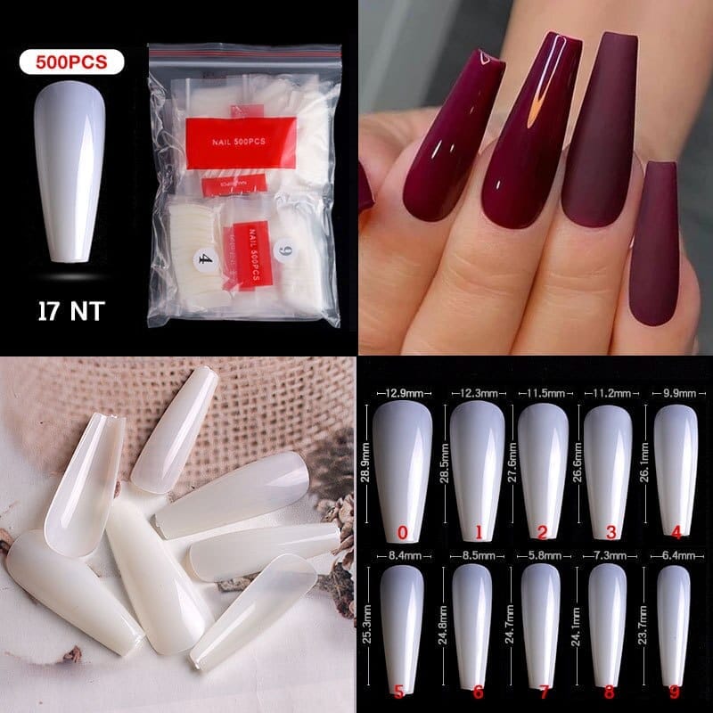 500Pcs Almond Ballerina Short False Nails Bennys Beauty World