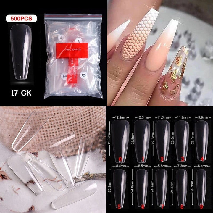 500Pcs Almond Ballerina Short False Nails Bennys Beauty World