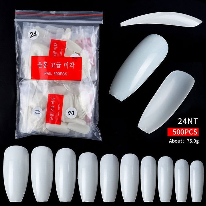 500Pcs Almond Ballerina Short False Nails Bennys Beauty World