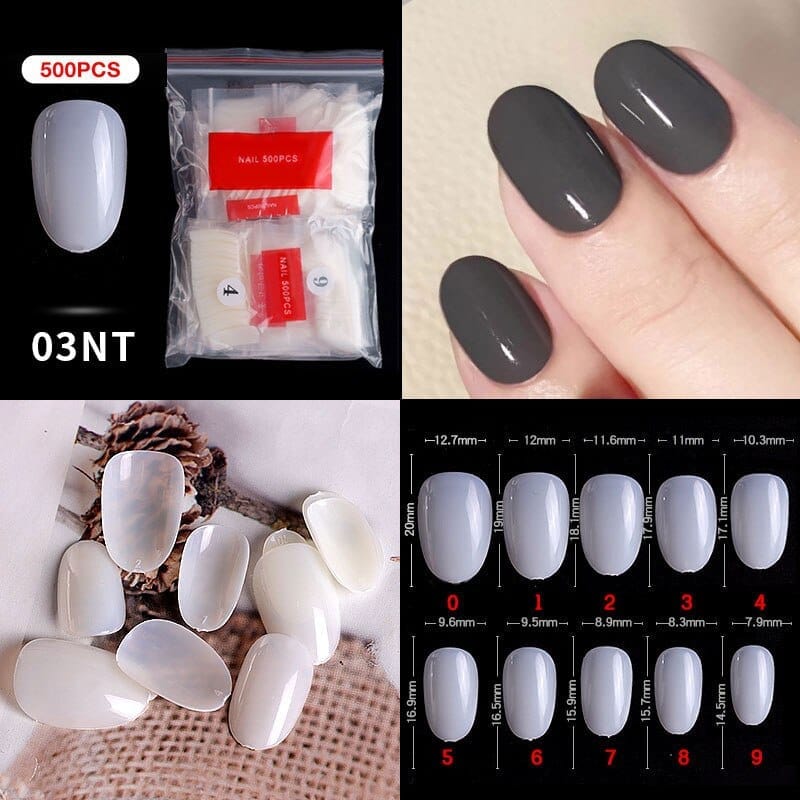 500Pcs Almond Ballerina Short False Nails Bennys Beauty World