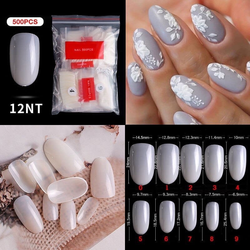 500Pcs Almond Ballerina Short False Nails Bennys Beauty World