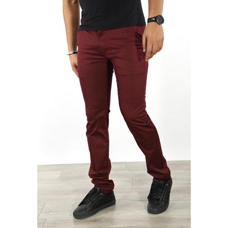 Solid Color Men's New Casual Trousers-Pant-Bennys Beauty World