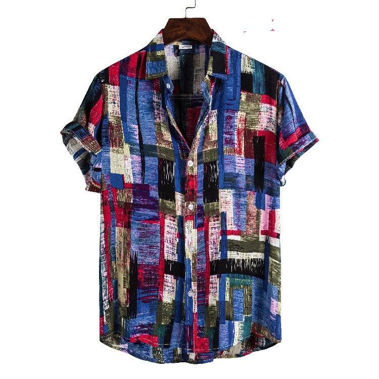 Hawaii beach flower shirt series high-quality cotton men's-Shirts-Bennys Beauty World